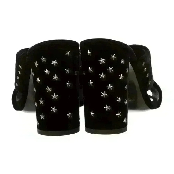 SAINT LAURENT  Lou Lou Star Stud Velvet Mules - Picture 4 of 14